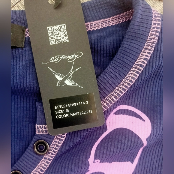 New Ed Hardy top Thermal Long Sleeve - Picture 4 of 7